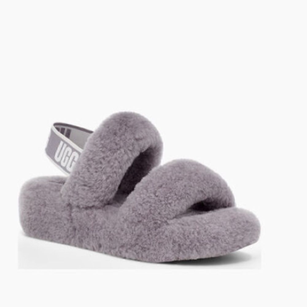 NEW UGG OH YEAH SLIDES SLIPPER FURRY SHEEPSKIN SANDALS - Picture 4 of 7